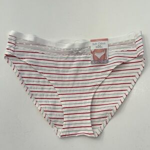 Saint Eve  Women's Red Striped Bikini Panties Sz S